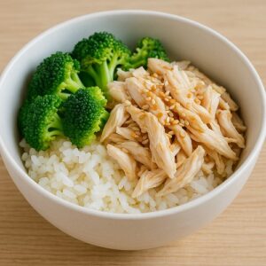 鶏むね肉とブロッコリーの和風あえご飯