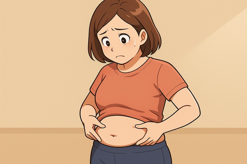 ぽっこりお腹をへこます体操実践
